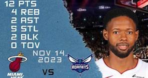 Haywood Highsmith player Highlights HEAT vs HORNETS NBA Regular season game 14-11-2023