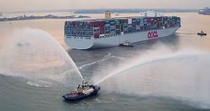 World’s largest container ship OOCL Hong Kong's maiden call at Port of Felixstowe