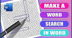 How to Make a Word Search in MS Word | Microsoft Word Tutorials