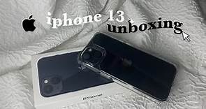 iphone 13 [unboxing]  (midnight, 128 gb) | aesthetic set-up + accessories | camera test & review