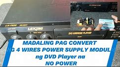 DVD PLAYER No Power Converted to 4wires Power Supply Module Simple Pag Convert!