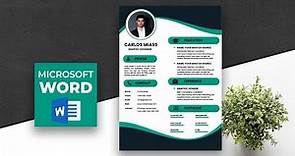 CV Template Word DOWNLOAD FREE ⬇ (2023) 😱 - Blue Resume Design with Icons ✪ DOCX ✪
