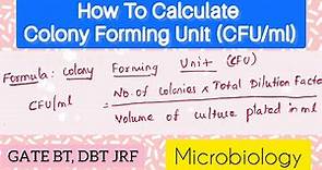 CFU | How to Calculate Colony Forming Units (CFU/ml) | Microbiology @biotechnotebook