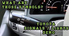 Toyota Turn Signals / Lights / Fog Lights Demo/Explanation