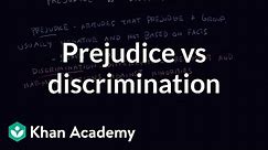 Prejudice vs discrimination | Individuals and Society | MCAT | Khan Academy