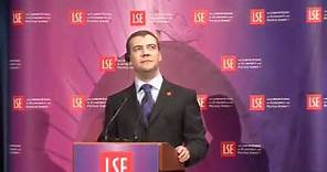 A Lecture by President Dmitry Anatolyevich Medvedev (in English)