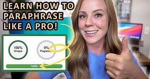 How to paraphrase like a pro - BEST step by step method