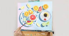 Modern still life fruit painting
