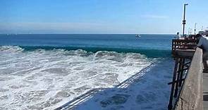 The Waves were Crashing along Balboa Pier in Newport Beach, California