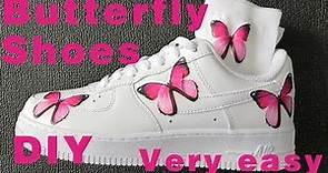 Custom Air Force 1 With Pink Butterfly Easy DIY & Extremely Adorable