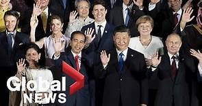 G20 summit: World leaders pose for "family photo" in Osaka
