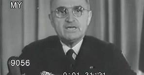 1945 Harry Truman Announces Victory Over Germany WWII