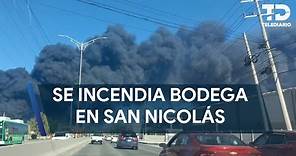 Fuerte incendio consume bodega de plástico y madera en San Nicolás