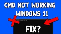 How To Fix CMD(Command Prompt) Not Opening/Working in Windows 11