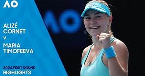 Alizé Cornet v Maria Timofeeva Highlights | Australian Open 2024 First Round