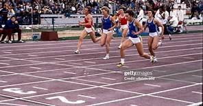 Marlies Göhr (10.91CR) 100m Final 1986 European Athletics Championships Stuttgart.