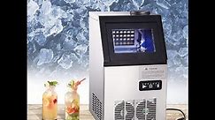 Yescom 300W Portable Commercial Ice Maker Machine Stainless Steel 100 Lbs Production Ice Cube Maker