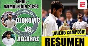 Carlos Alcaraz vs Novak Djokovic | RESUMEN | Final | Partidazo histórico de 5 sets | Wimbledon 2023