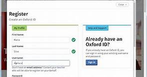 How to register your account at Oxford Learner's Bookshelf