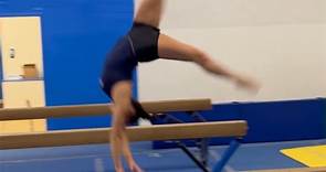 Olympic champion Suni Lee training on beam