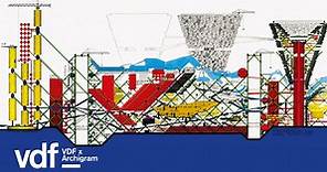 Archigram's Plug-In City shows that "pre-fabrication doesn't have to be boring" says Peter Cook