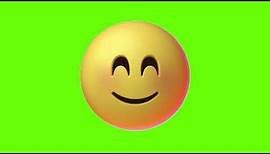 SMILING FACE WITH SMILING EYES EMOJI ANIMATED GREEN SCREEN (CHROMA KEY)