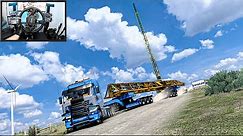 The Art of Hauling: Skilled HUGE Crane Transport in Texas - American Truck Simulator - Moza R21