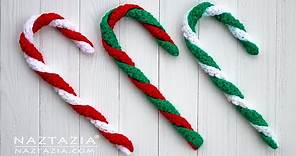 HOW to CROCHET an EASY CANDY CANE Decoration for Christmas