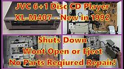 A JVC XL-M407 6+1 Disc CD Player that wont do anything except power off. A No Parts Required Repair!