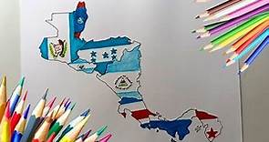 How to draw the map of Central America with flags