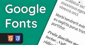 Add Custom Fonts to Your Websites Using Google Fonts - HTML & CSS Tutorial