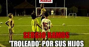 Sergio Ramos enseña cómo tirar penaltis a sus hijos y acaba 'troleado': "Eso lo hace Neymar" I MARCA