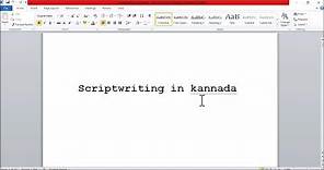 Script writing for beginners in kannada