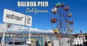 Balboa Pier, Balboa Island, Newport Beach, Orange County, California USA - 2021 Travel Walk Tour -4K
