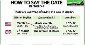 How to say the DATE in English | Woodward English