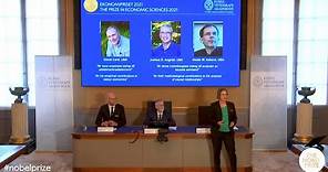 Announcement of the 2021 Sveriges Riksbank Prize in Economic Sciences in Memory of Alfred Nobel