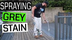 How to stain a deck with a sprayer - Grey transformation