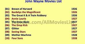 John Wayne Movies List