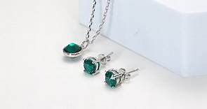 May (Emerald) Birthstone Necklace & Earrings Set