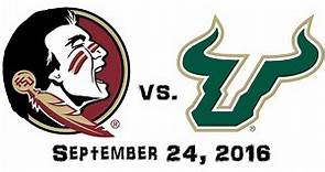 September 24, 2016 - #13 Florida State Seminoles vs. South Florida Bulls Full Football Game 60fps