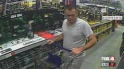 Man caught on camera stealing from Lowes Home Improvement store