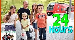 24 HOURS - In A Train Station / That YouTub3 Family | The Adventurers