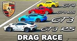 Porsche 911 GT3 RS v GT4 RS v GT3 v GT4: DRAG RACE