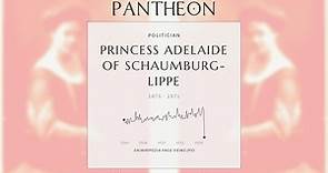 Princess Adelaide of Schaumburg-Lippe Biography