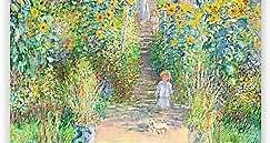 Claude Monet Canvas Wall Art - The Artists Garden at Vtheuil Poster - Fine Art Print - Oil Painting Reproduction - Nature Pictures Cool Wall Decor for Living Room Bedroom Unframed (12x16in/30x40cm)