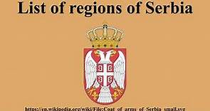 List of regions of Serbia