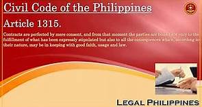 Civil Code of the Philippines, Article 1315