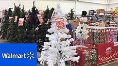 WALMART CHRISTMAS DECORATIONS CHRISTMAS TREES ORNAMENTS SHOP WITH ME SHOPPING STORE WALK THROUGH 4K