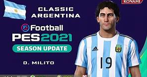 D. MILITO face+stats (Classic Argentina) How to create in PES 2021