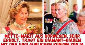 Mette-Marit aus Norwegen, sehr erholt, trägt ein Diamant-Diadem mit der unglaublichen Königin Sonja